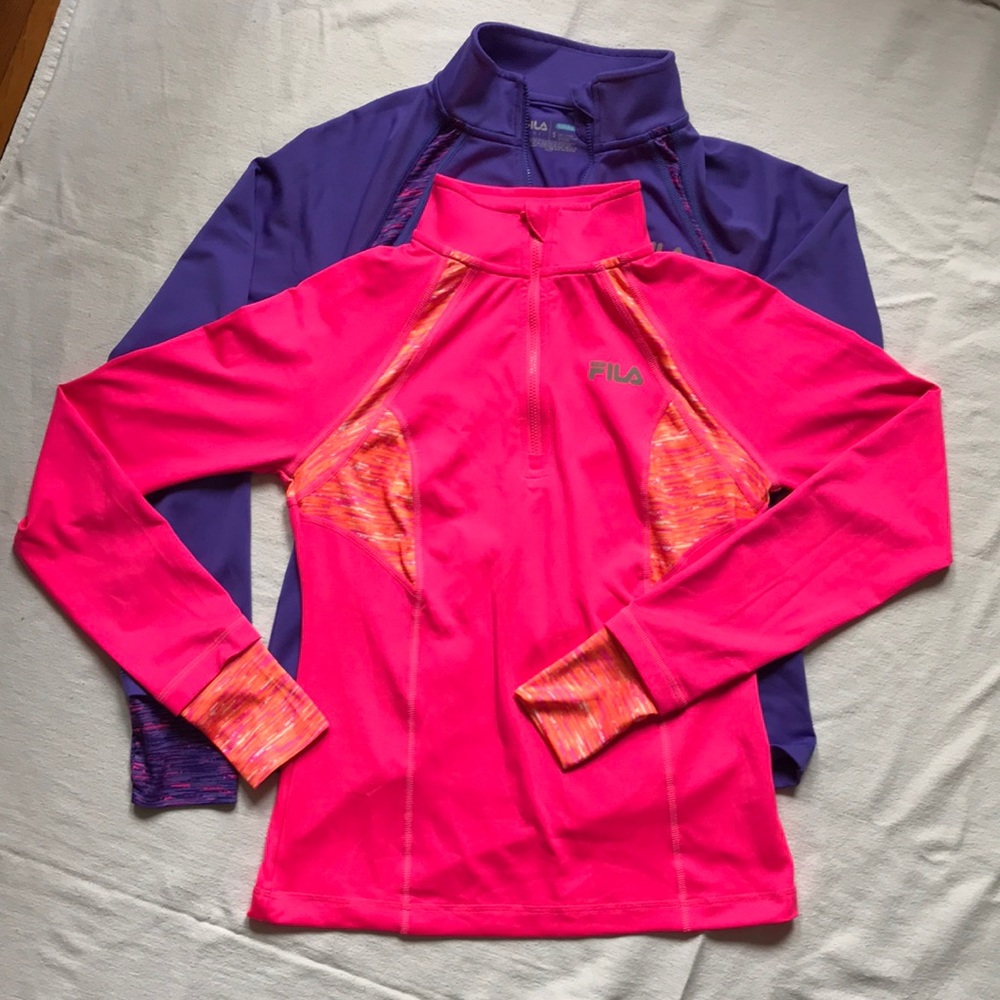 Long sleeve Fila workout shirts